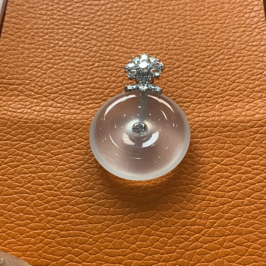 石英质玉吊坠(赠链)银S925镶嵌