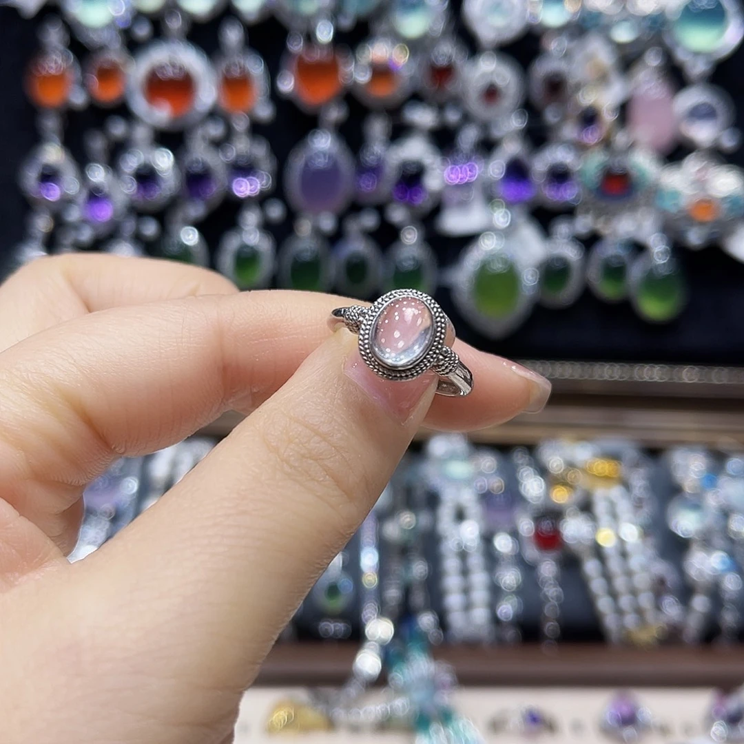 蛇纹石玉银S925镶嵌颈饰