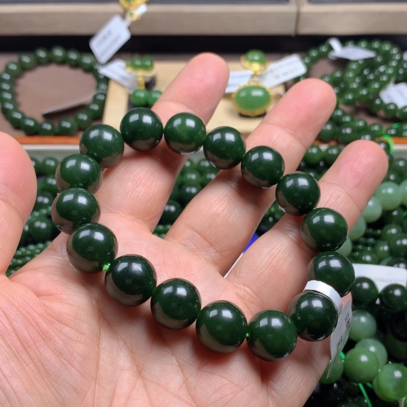 【闪购商品】和田玉（碧玉）手串未镶嵌世**大12m m