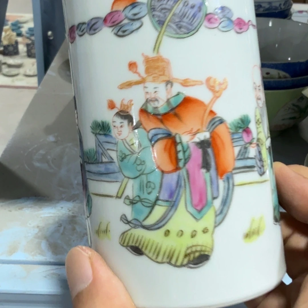 瓷片摆件手绘瓷器全部处理