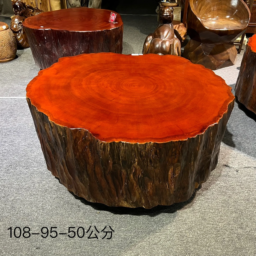 实木圆桌茶桌  单桌沙发几自然风风化裂属正常现象介意慎拍