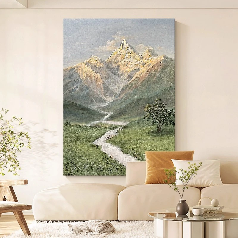 金山风景日照装饰画现代高级挂画客厅高级感沙发背景大幅落地挂画