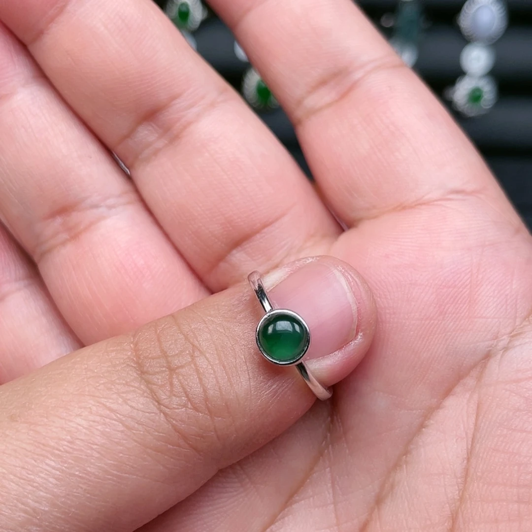 【闪购商品】翡翠耳饰银S925镶嵌转**飞Oooooooo