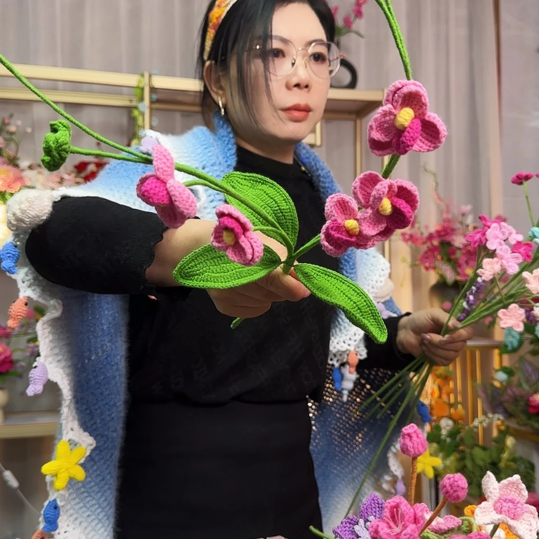 纯手工钩织手工钩织设计花束
