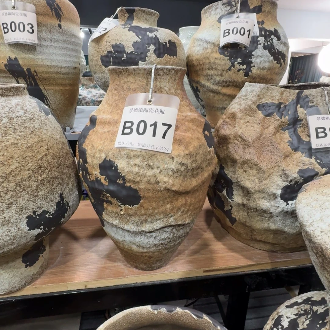 v***n陶摆件景德镇高温花瓶编码b017高36口10默认无孔