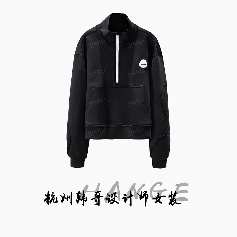 【韩哥欧货女装】冬季热感绒加厚《暖黑》亲肤超柔高领卫衣26591-P4