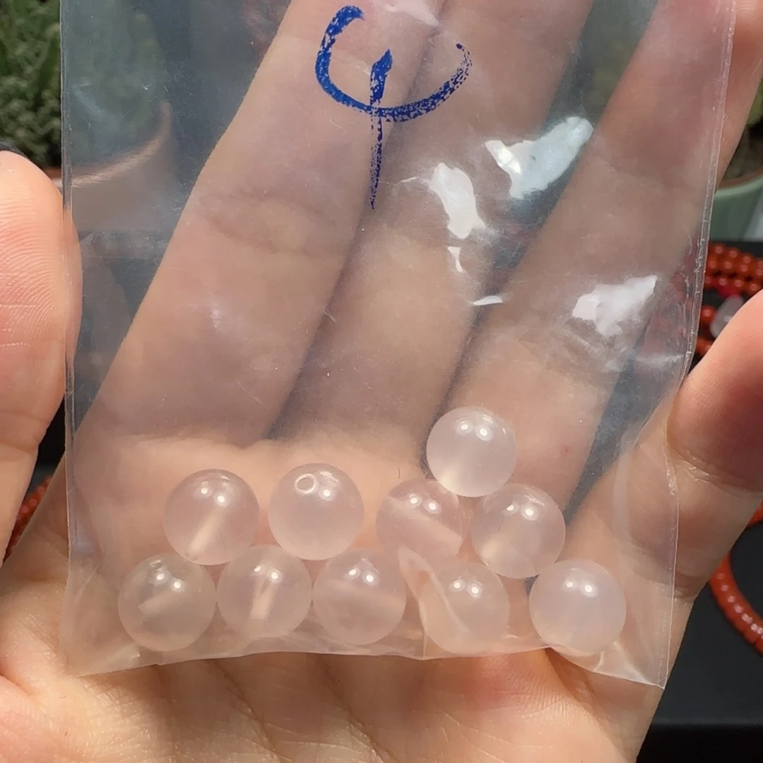 玛瑙/玉髓未镶嵌10颗荔枝冻散珠9mm
