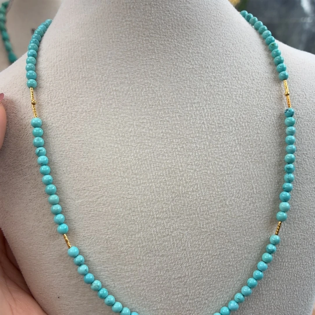 绿松石18K金镶嵌颈饰