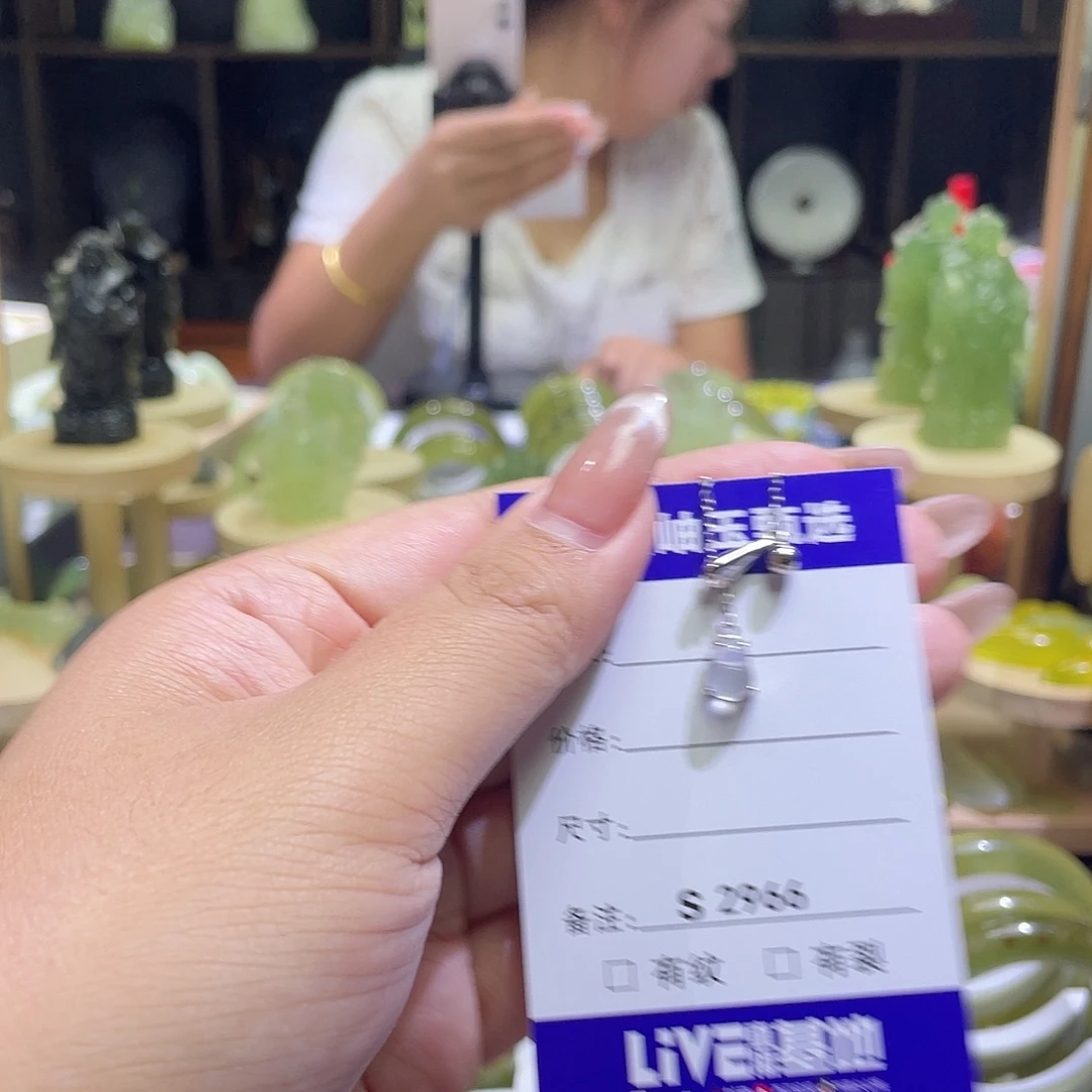 别****蛇纹石玉银S925镶嵌颈饰2966