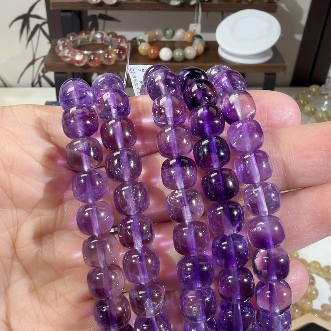 水晶未镶嵌手串SJ-306老型珠紫超七