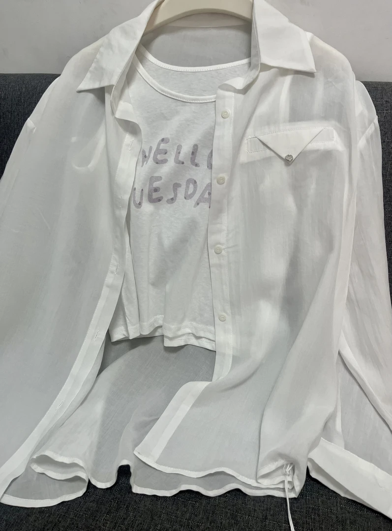 防晒长袖衫上衣搭配吊带背心