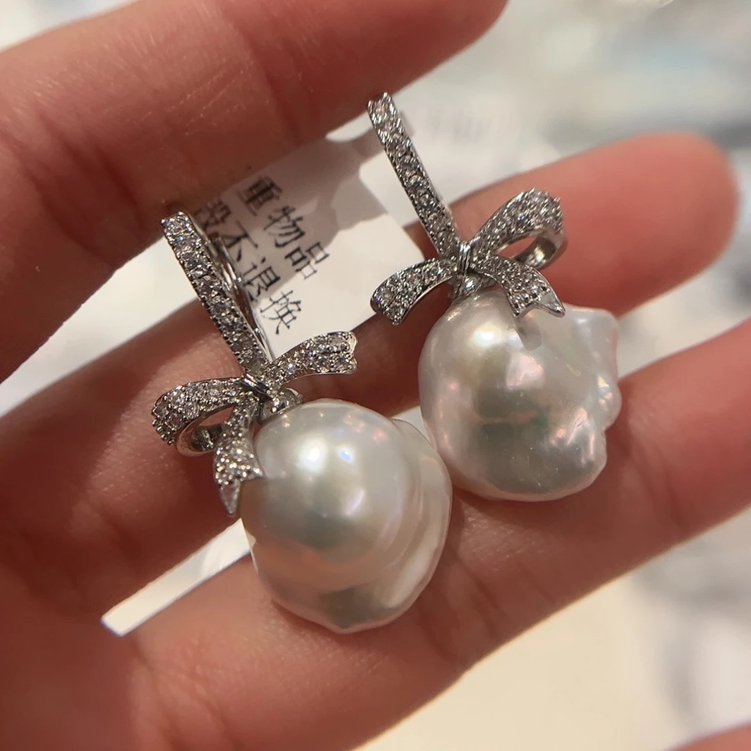 淡水珍珠耳饰合金