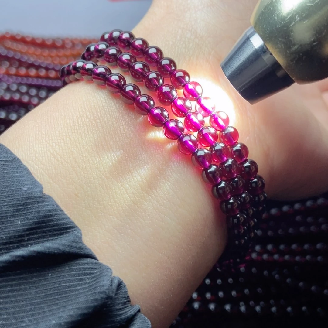 未镶嵌手链石榴石4.8紫牙乌