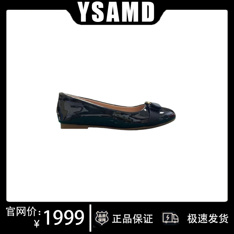 YASMD法国明星同款蝴蝶结跟鞋女2025年夏季气质舒适内增高软底