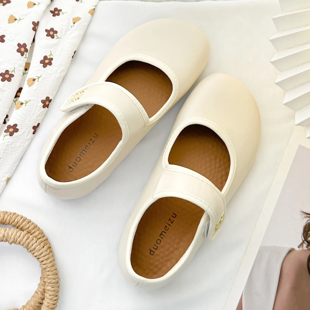 平底玛丽珍鞋夏季配裙子的单鞋软底不累脚百搭小皮鞋女法式温柔风