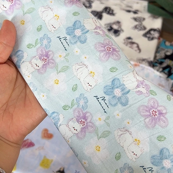 笑****棉一米价纯棉平布1.1宽果子布艺块