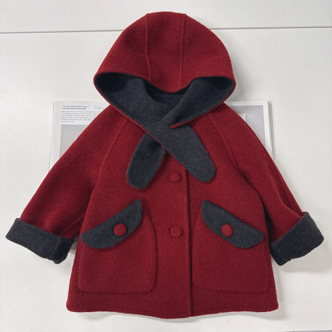 【可爱造型呢子大衣】婴儿童上衣服男童女宝宝春秋冬大衣女童L23