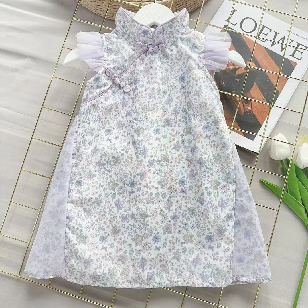 【紫鸢尾】A027女宝国风旗袍裙时尚连衣裙