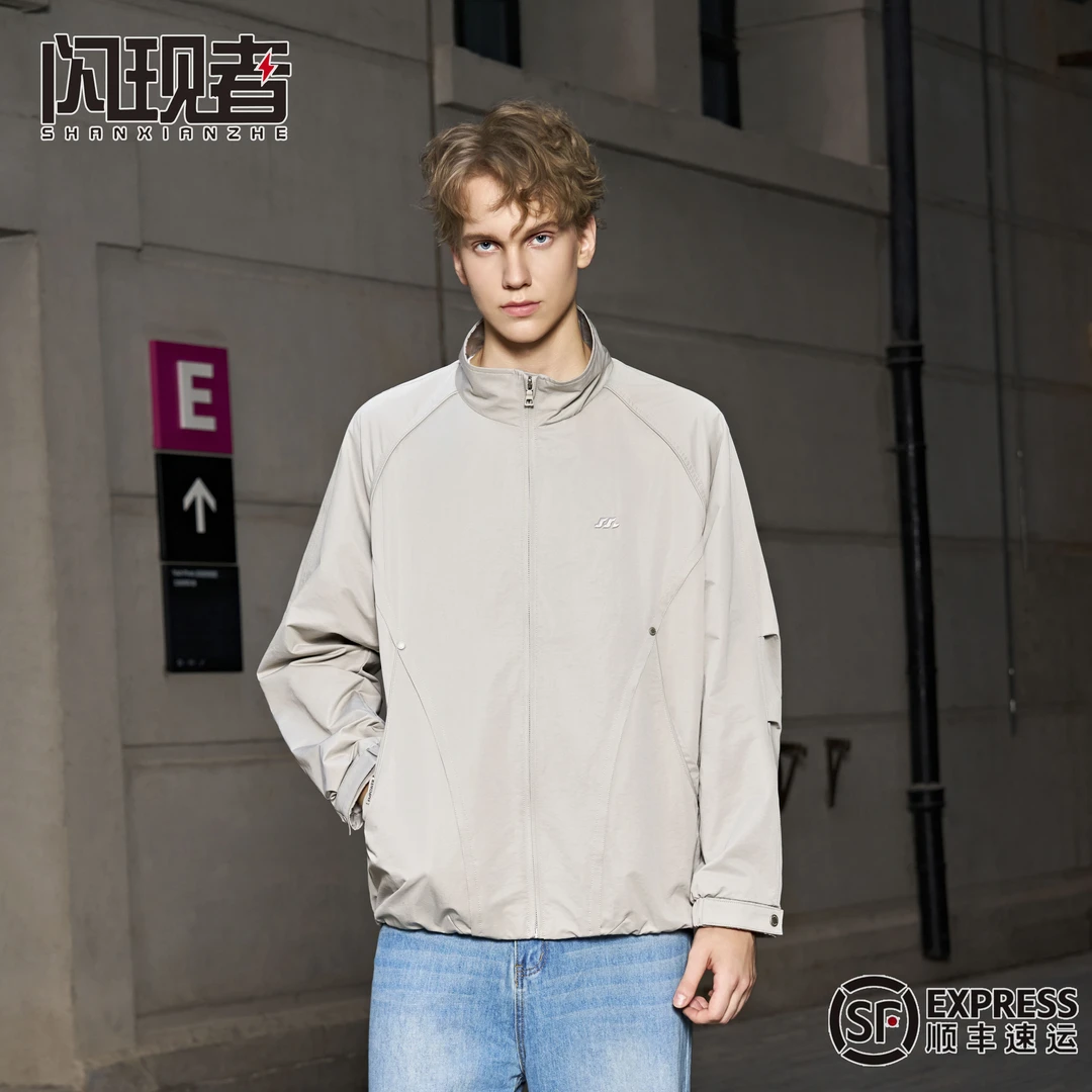 闪现者秋季常规百搭男女同款长袖透气时尚上衣情侣款夹克休闲外套