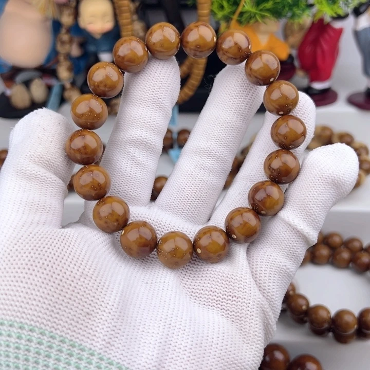 紫金鼠手串12尺半实心光珠