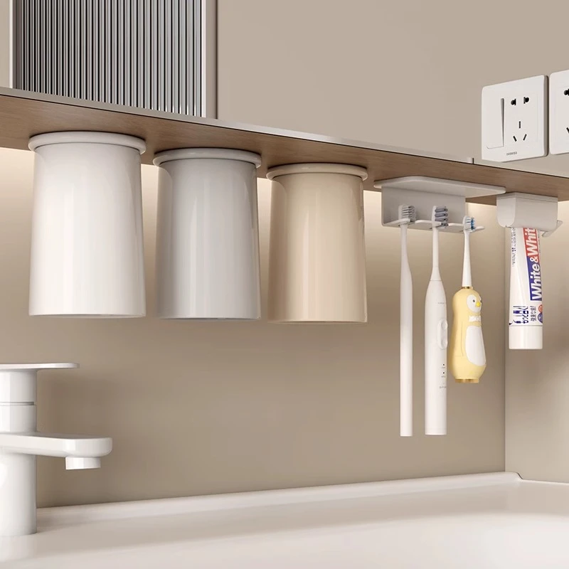 磁吸洗漱杯2025新款刷牙漱口杯子家用倒挂牙具牙刷收纳置物架