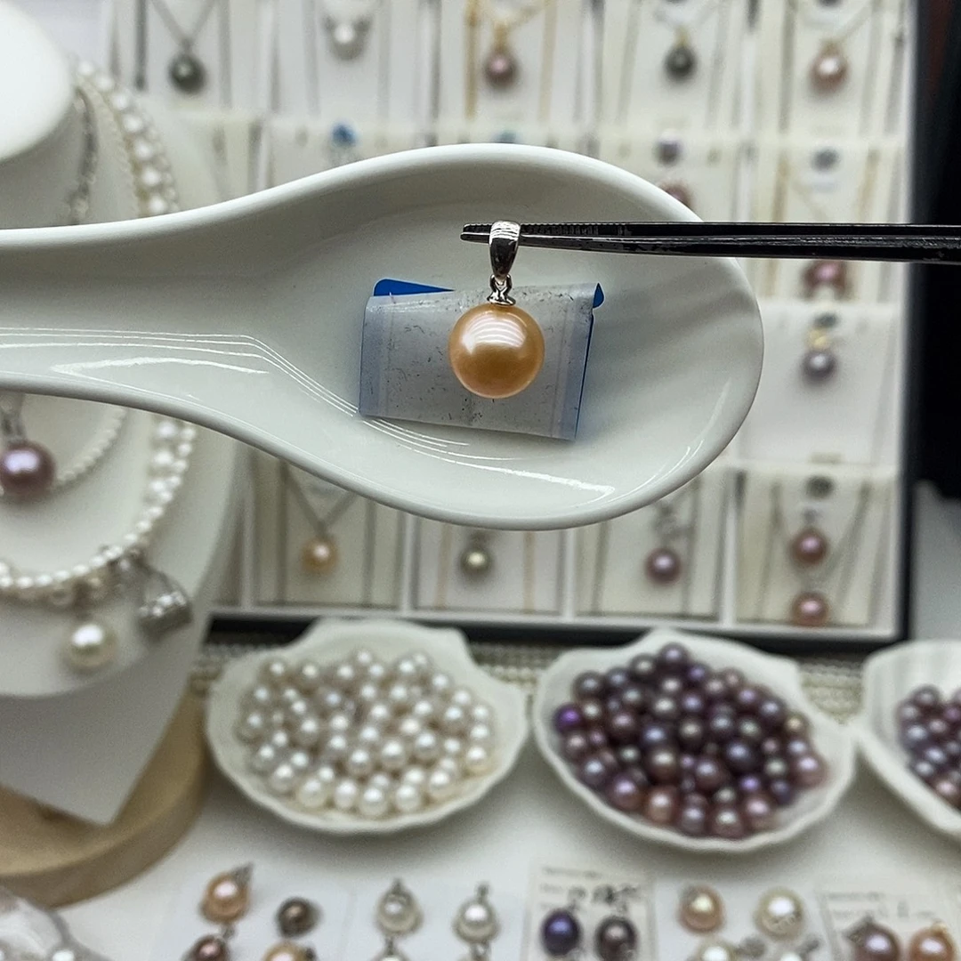 银S925镶嵌珍珠淡水珍珠