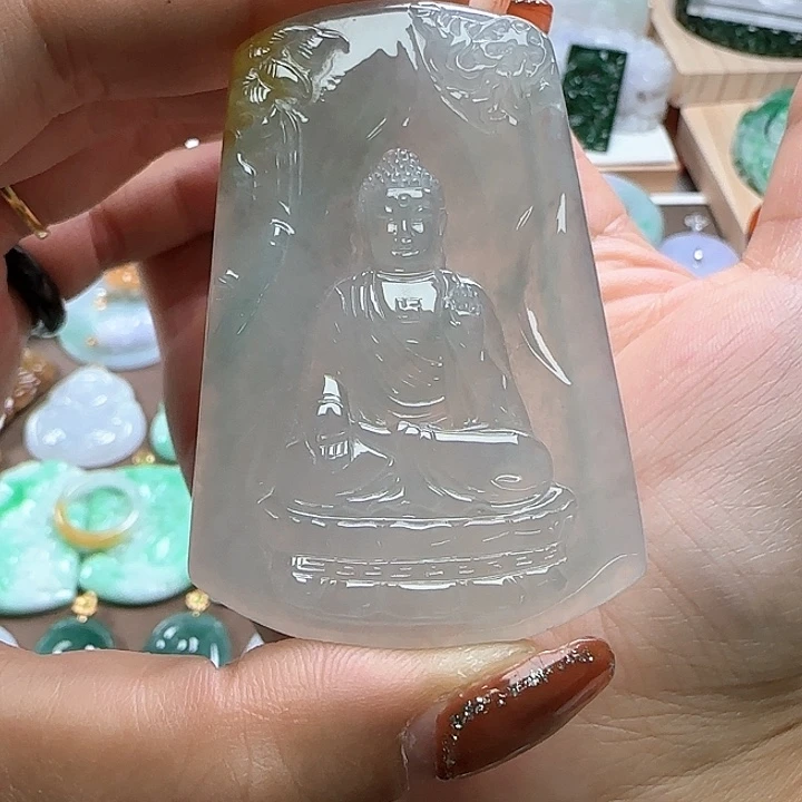 翡翠颈饰未镶嵌用****1白冰观音.老种老料