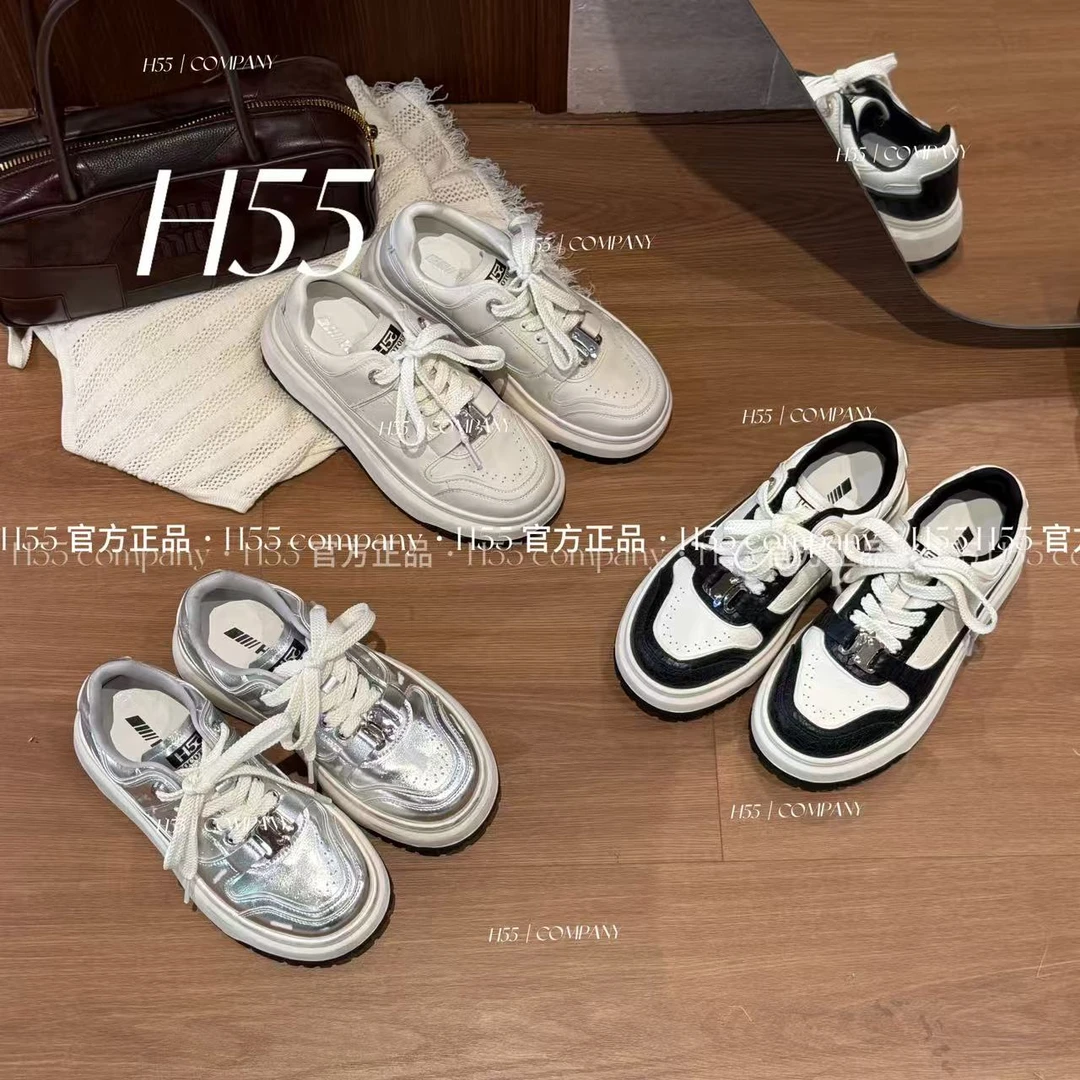 H55-长期主义“万能搭”的擦色小银扣板鞋5cm19-2742【M】