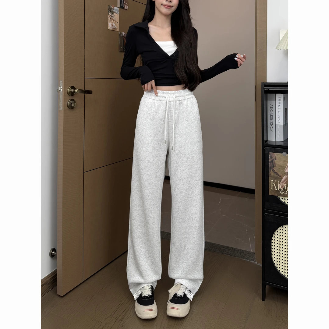 《当天发货》显瘦长裤百搭外穿运动直筒休闲裤秋冬加绒加厚卫裤