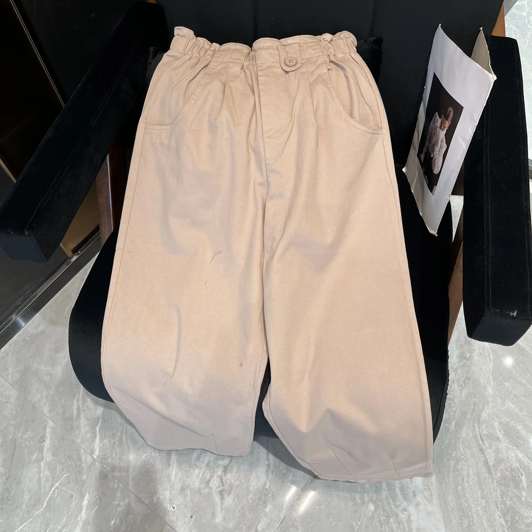 YUE 1436 新品花苞松紧腰头百搭舒适哈伦休闲裤