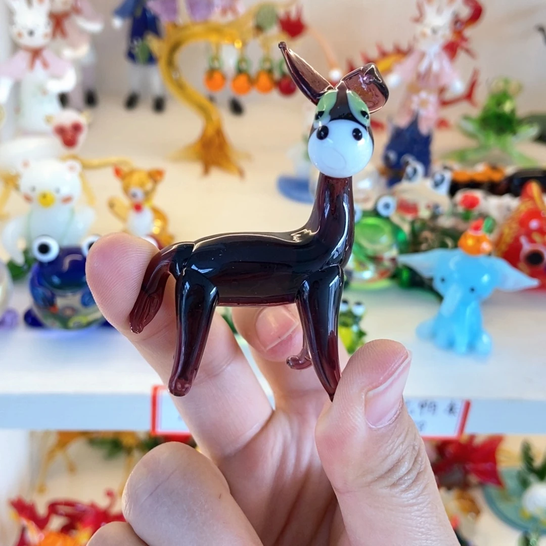 琉璃手工艺品紫色的驴