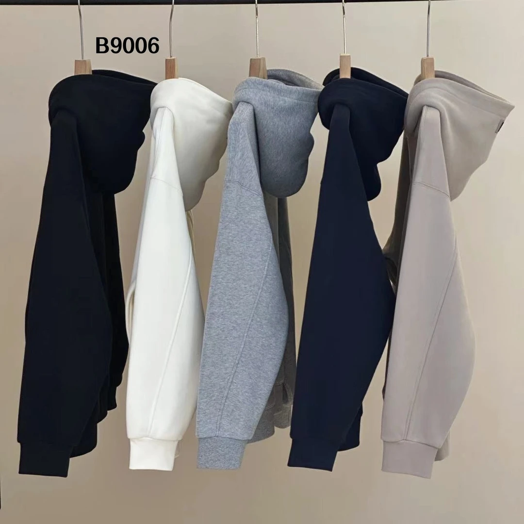 B9006加绒加厚原创潮牌美式时尚百搭连帽卫衣