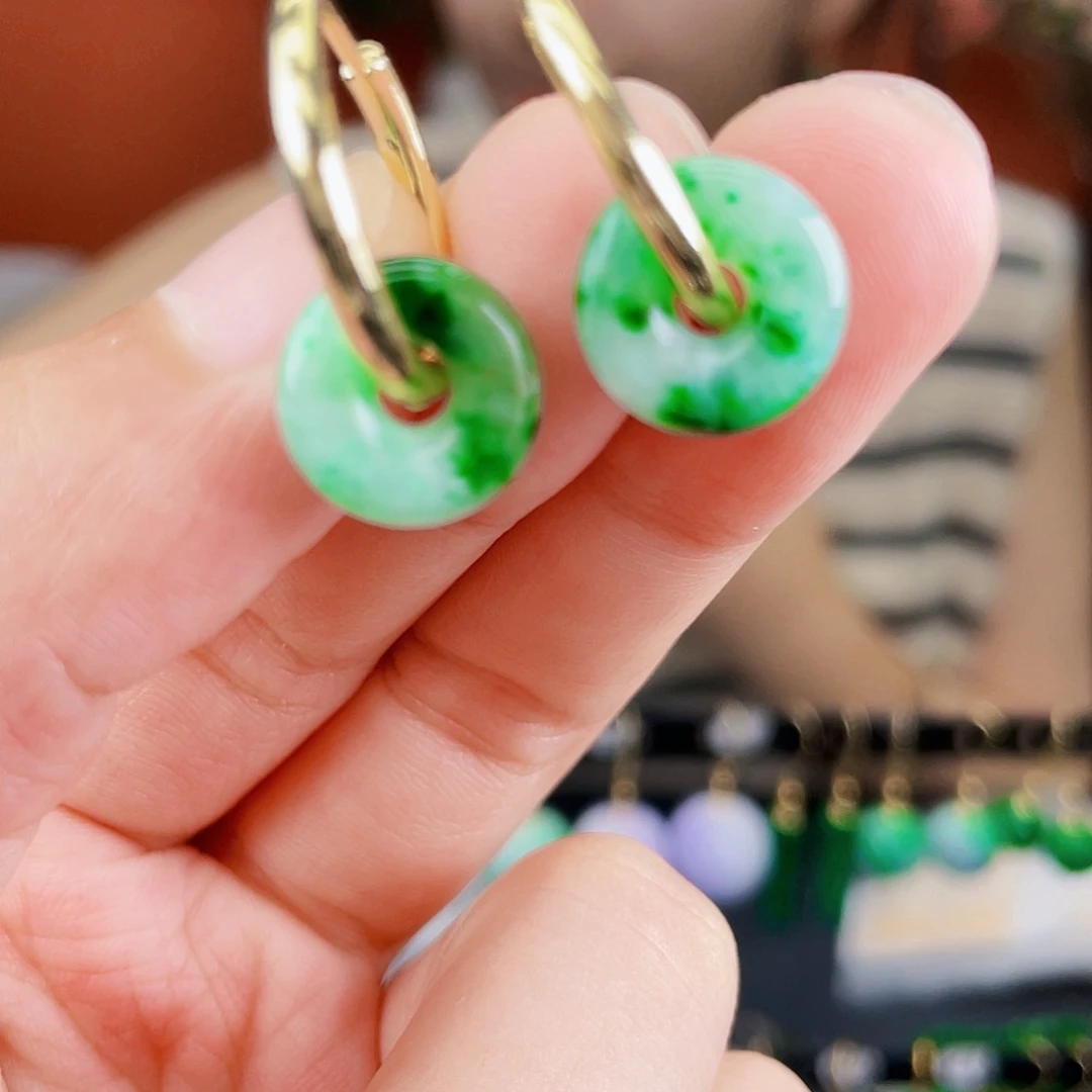 翡翠未镶嵌耳饰饰品