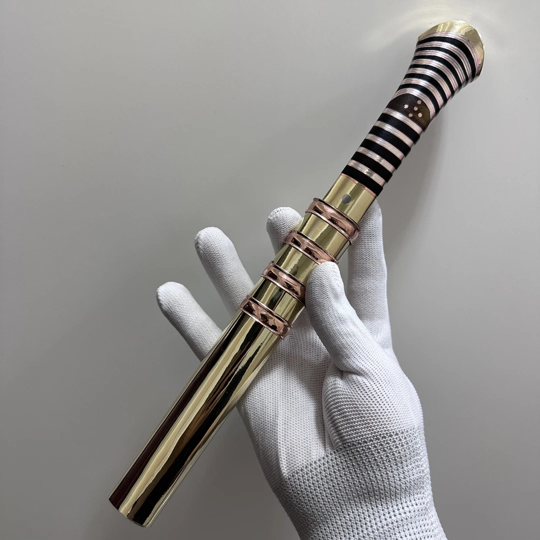 满把子牛角柄铜鞘夹钢刀