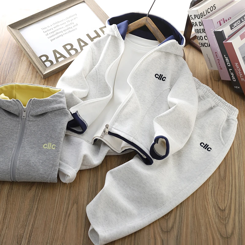 男童套装2025春秋新款儿童连帽外套裤子两件套中大童装休闲运动服