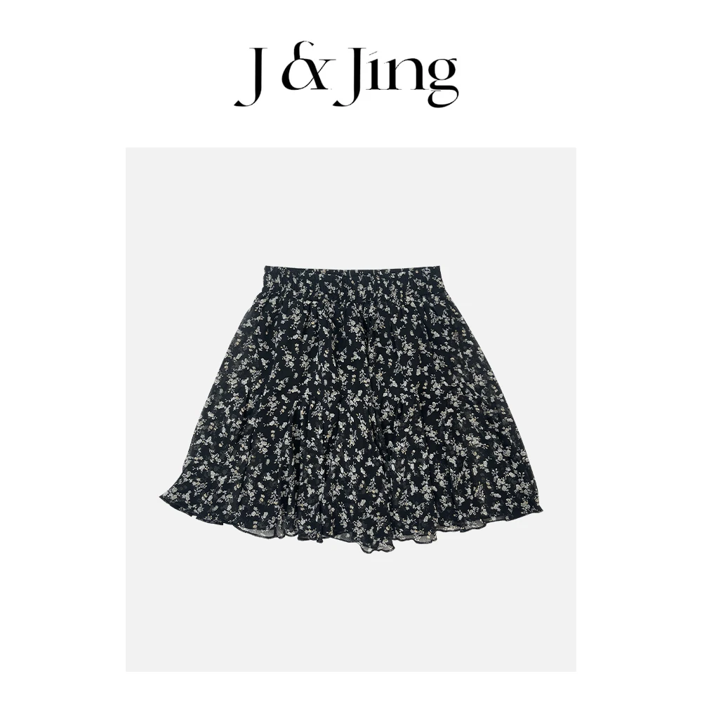 J&Jing-「夏日梨太院1.0」-上新~夏季百搭碎花短裙半裙218