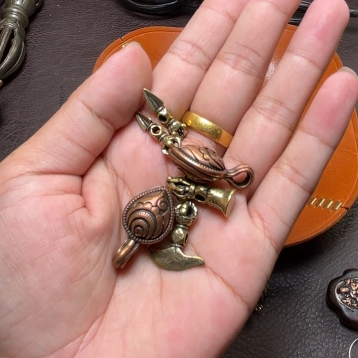 铜星月菩提吊坠项链
