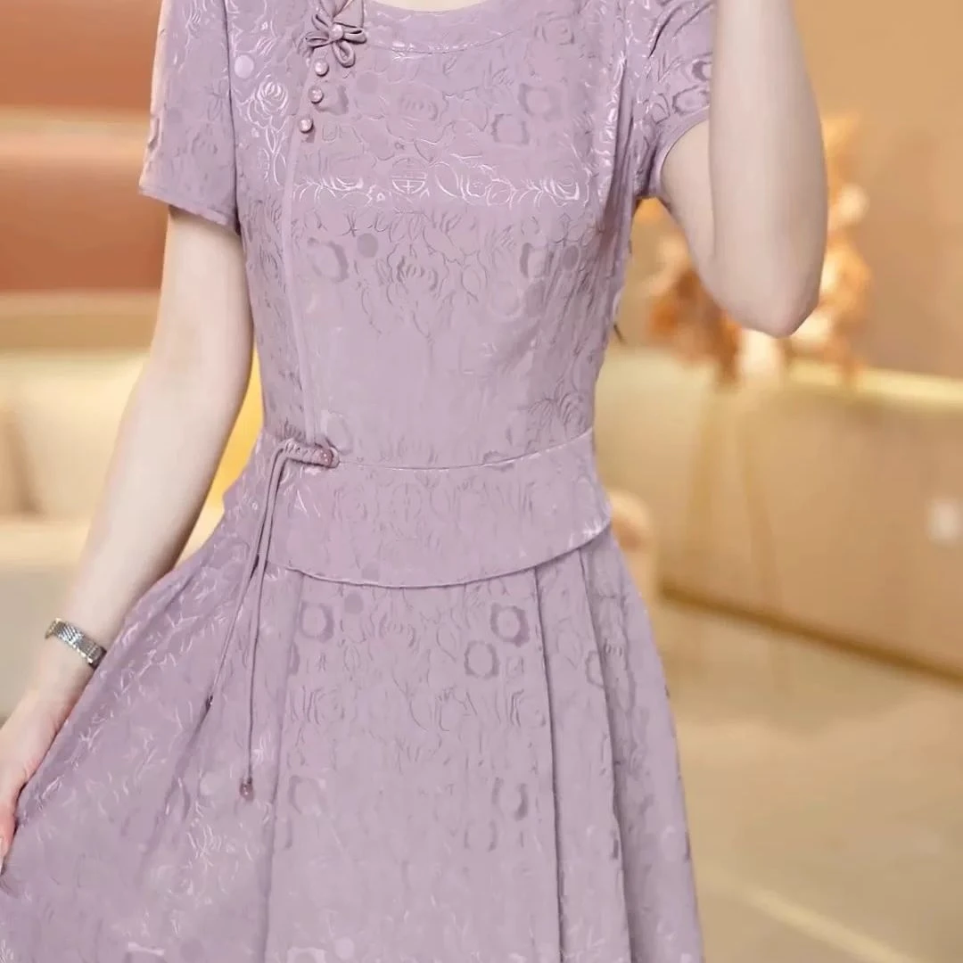 M610  夏季气质女显瘦收腰遮肉修身连衣裙