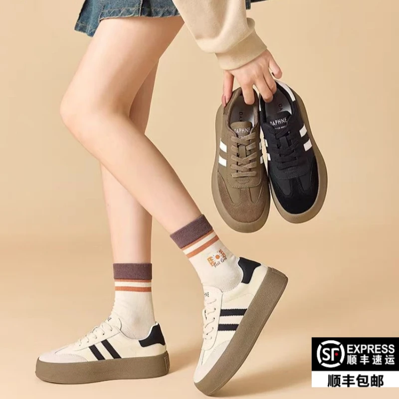 2025今年流行鞋子小白鞋平板女款增高厚底德训鞋春夏百搭爆款