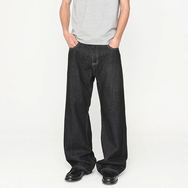 【YKK拉链】2021M版型牛仔裤男秋季cleanfit原牛裤子直筒微喇阔腿裤