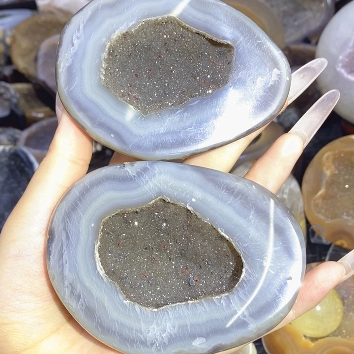 未镶嵌珠宝半成品紫晶灰晶盆