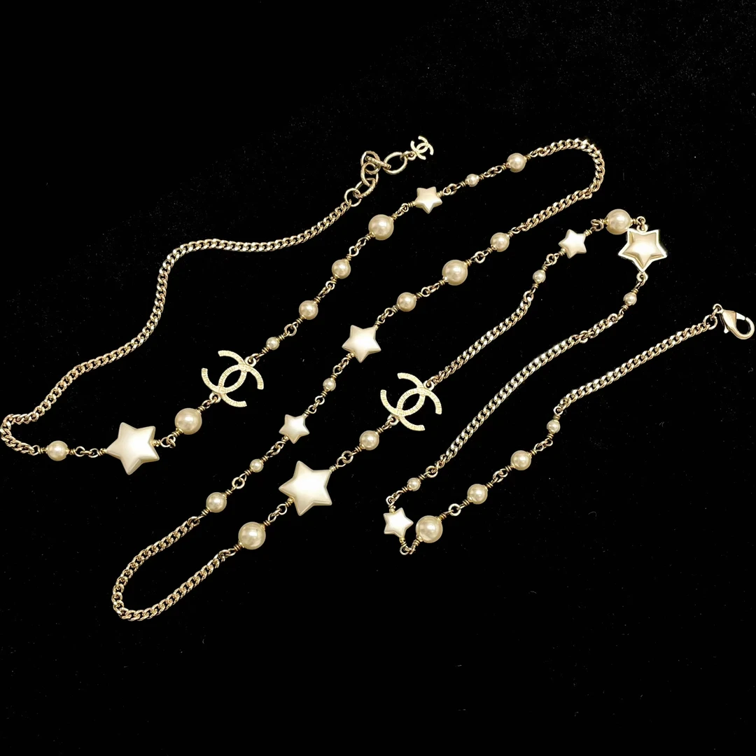 95新 Chanel/香奈儿 Chanel17B五角星双c珍珠长链 2508038