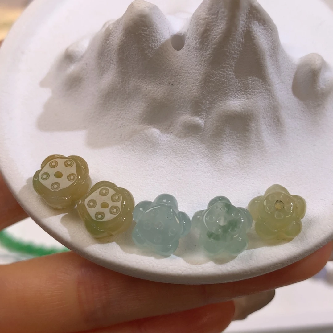 定制翡翠未镶嵌莲花珠 单颗价 任选一颗