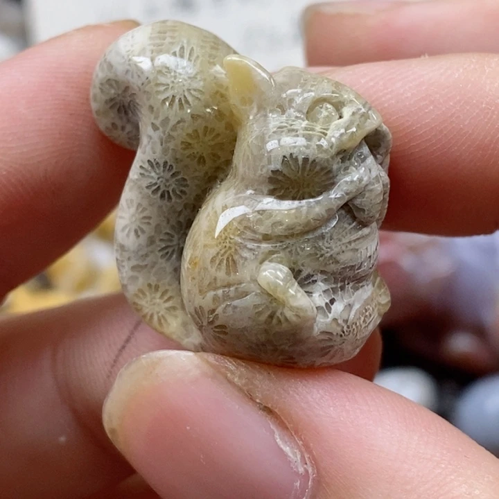 颈饰未镶嵌硅化珊瑚（珊瑚玉）小摆件