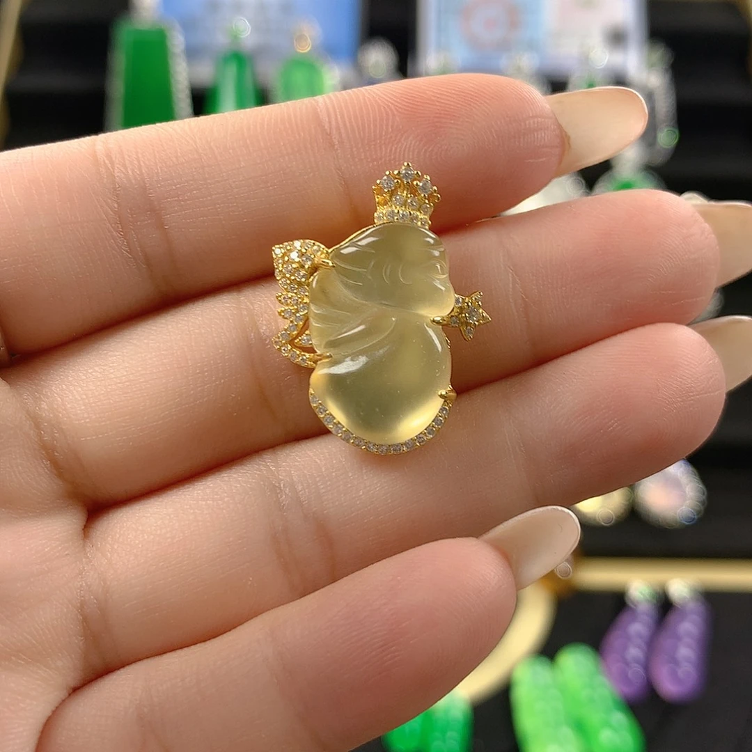 ****6石英质玉银S925镶嵌颈饰