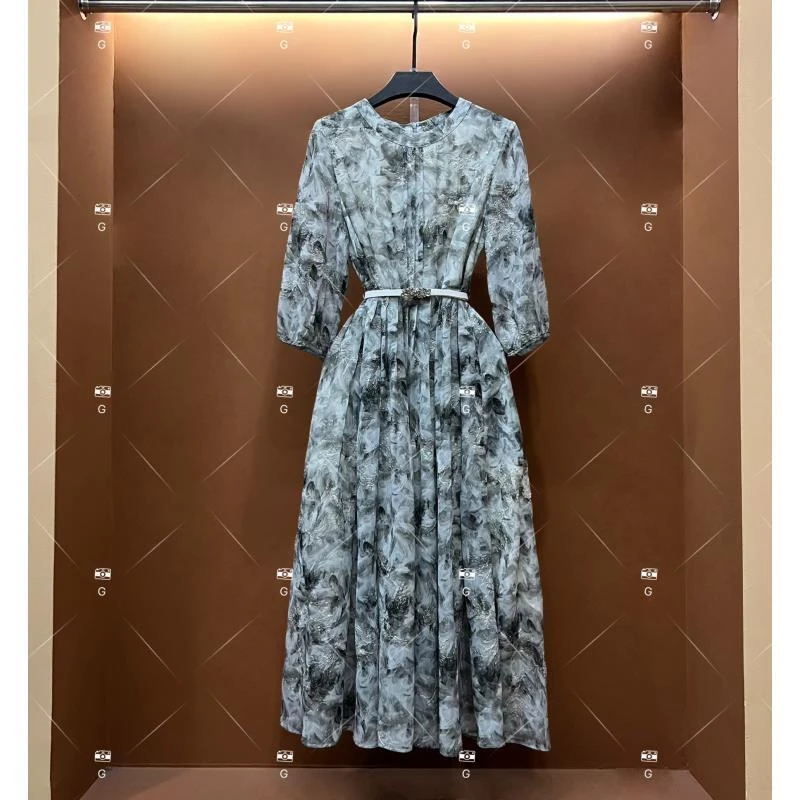 春夏丨设计师轻奢法式印花女士连衣裙 GS-56070