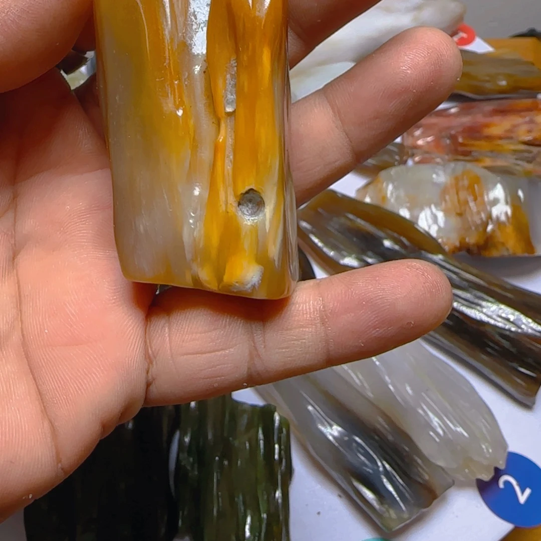 硅化玉未镶嵌手把