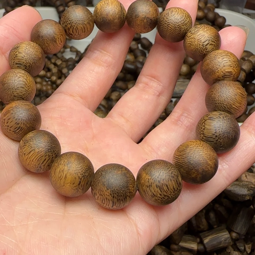 沉香手串人**岁单圈1.3规格海南乌身13.2克