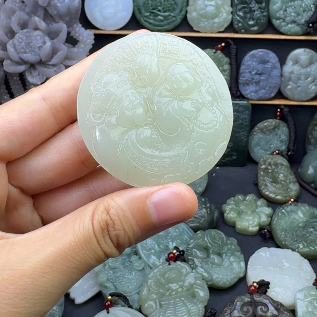 和田玉未镶嵌颈饰3**1