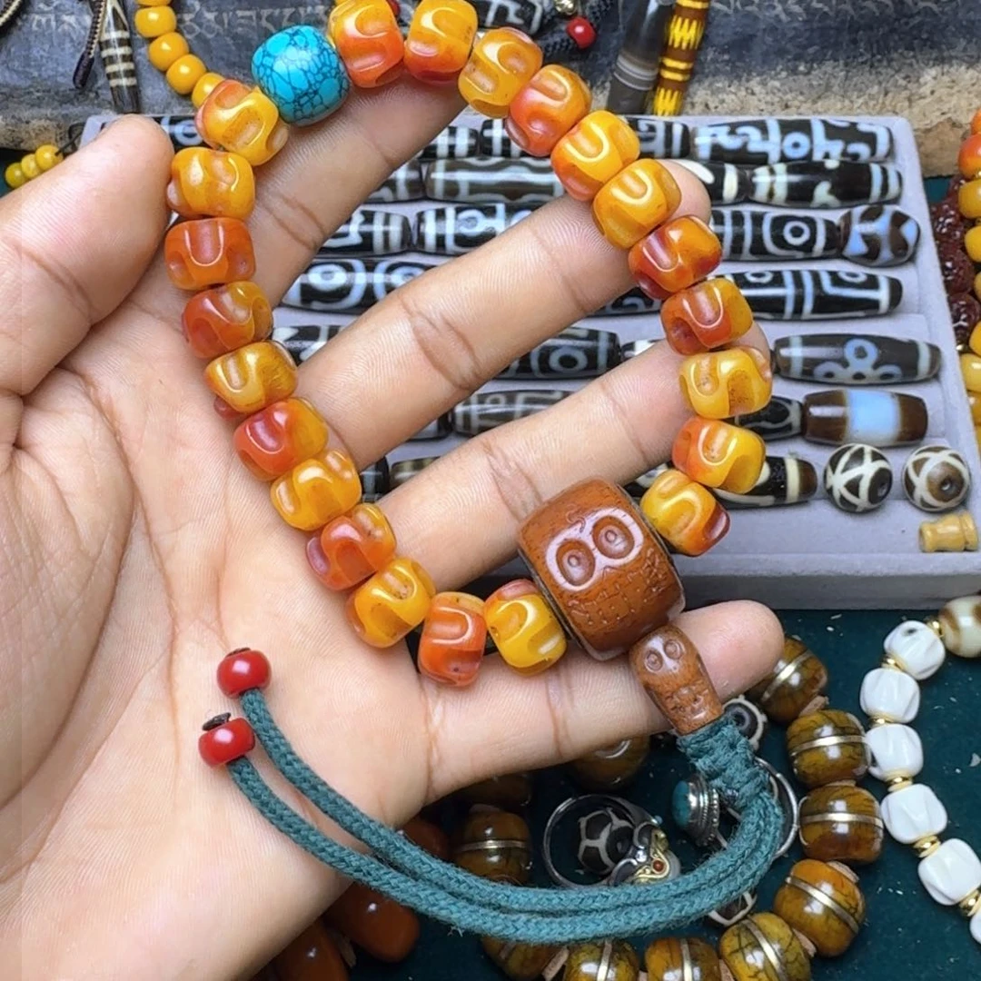 柏香籽/百香籽手串驼骨